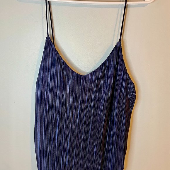 H&M Pleated Camisole Top Navy Blue - Picture 2 of 2